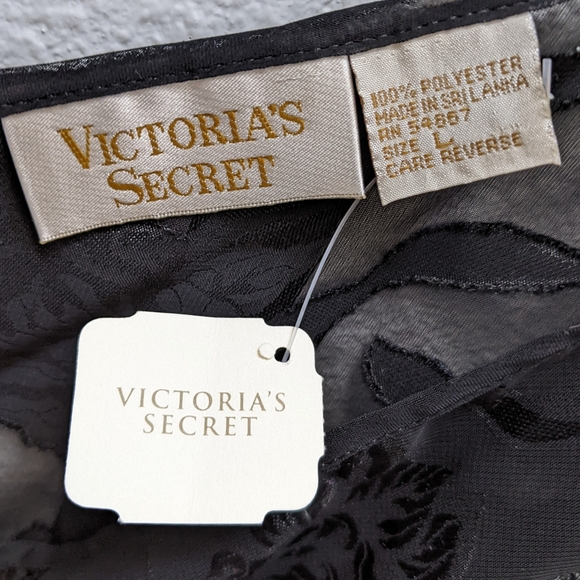 90s Victoria's Secret Gold Label sheer black slip dress size Large NWT - Picture 5 of 7